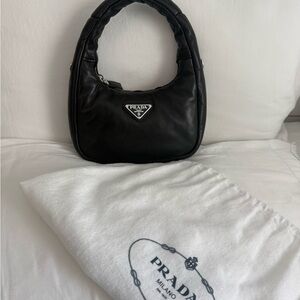 Prada Black Leather Shoulder Bag